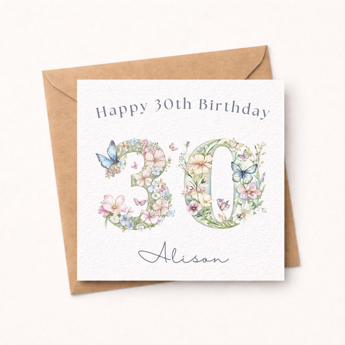 Personalised 30th Birthday Card for Her