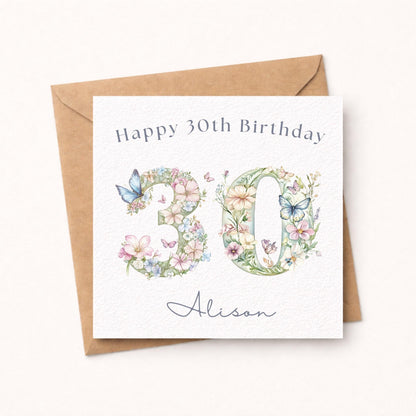 Personalised 30th Birthday Card for Her