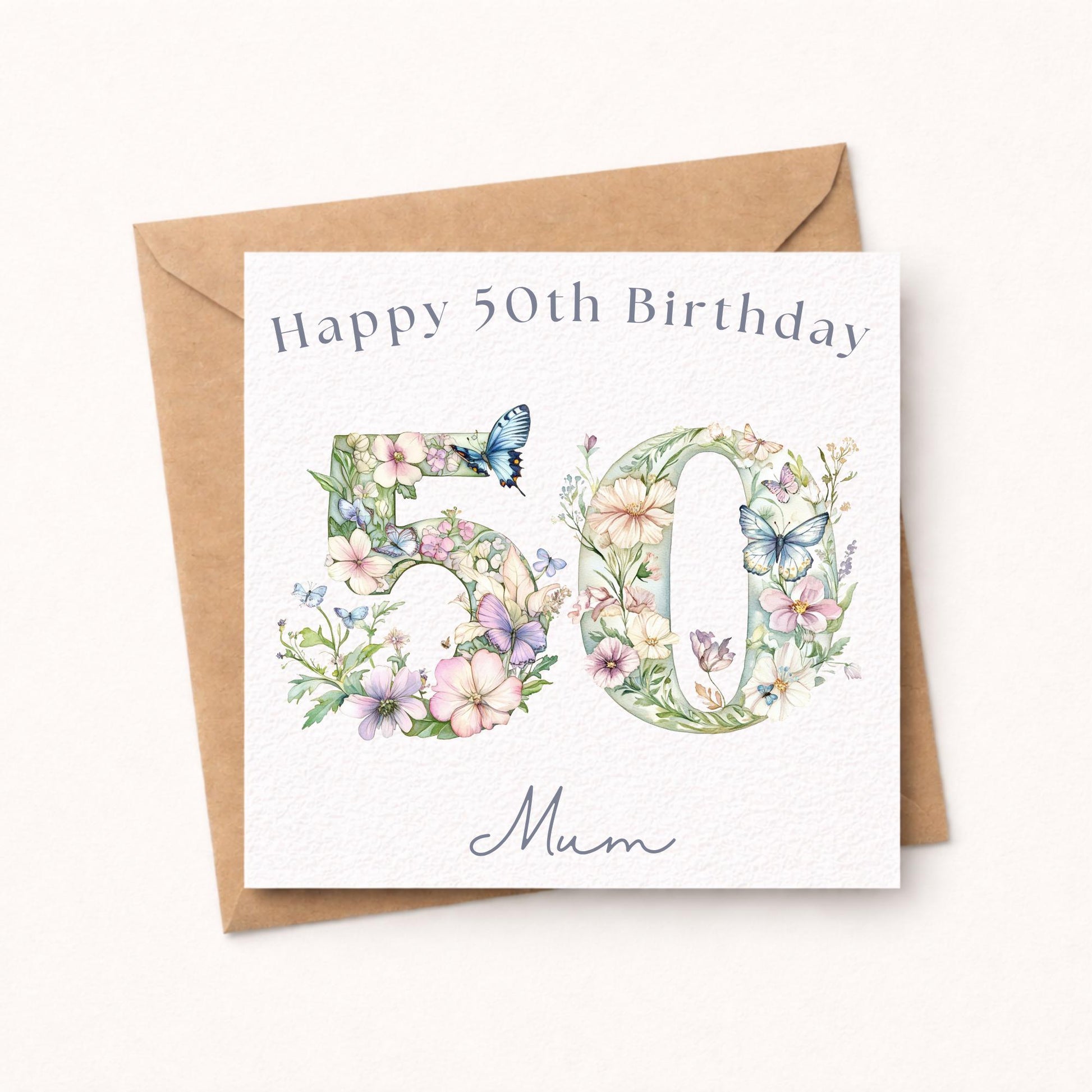 Personalised 50th Birthday Card for Her