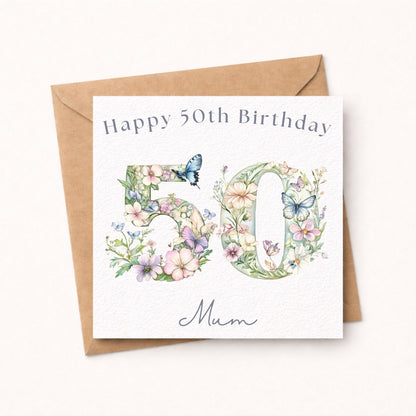 Personalised 50th Birthday Card for Her