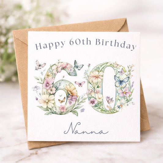 Personalised 60th Birthday Card for Her
