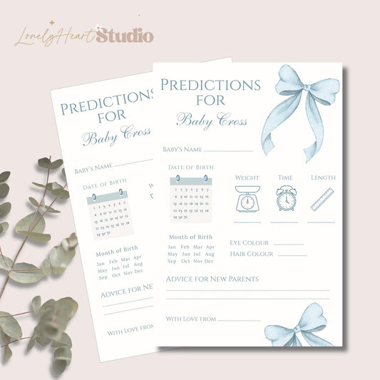 Personalised Baby Shower Prediction game