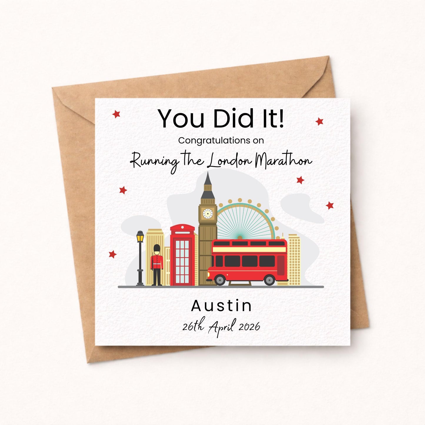 Personalised You Did It! London Marathon card 2026
