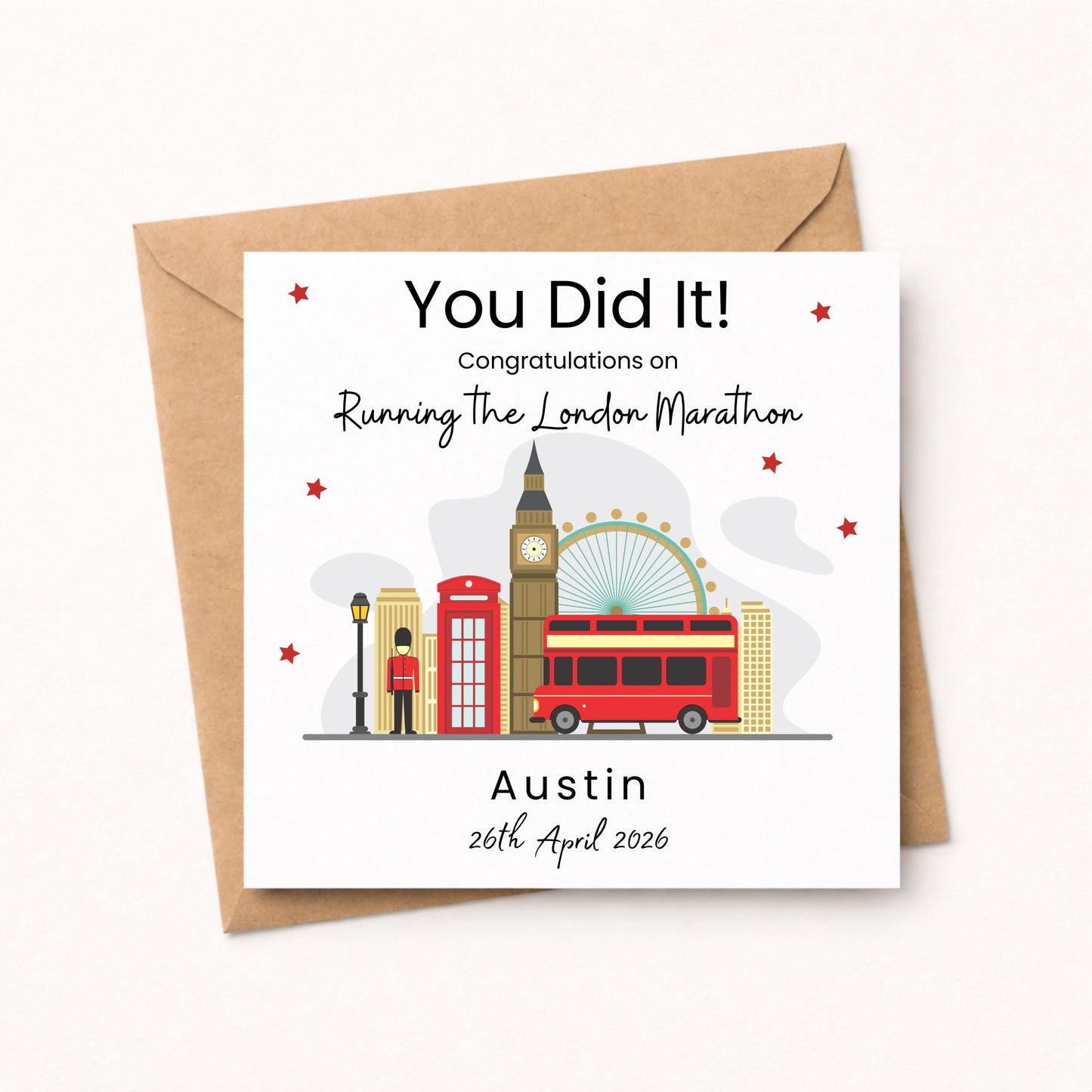 Personalised You Did It! London Marathon card 2026