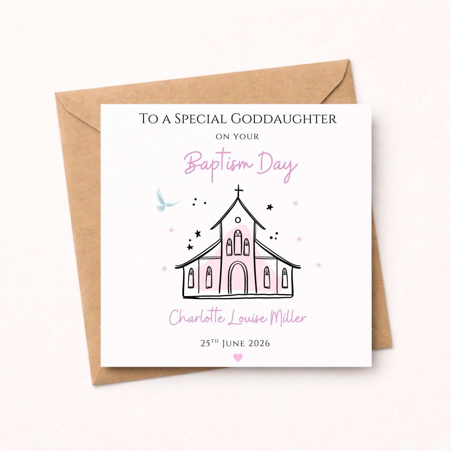 Personalised Baptism Card for her