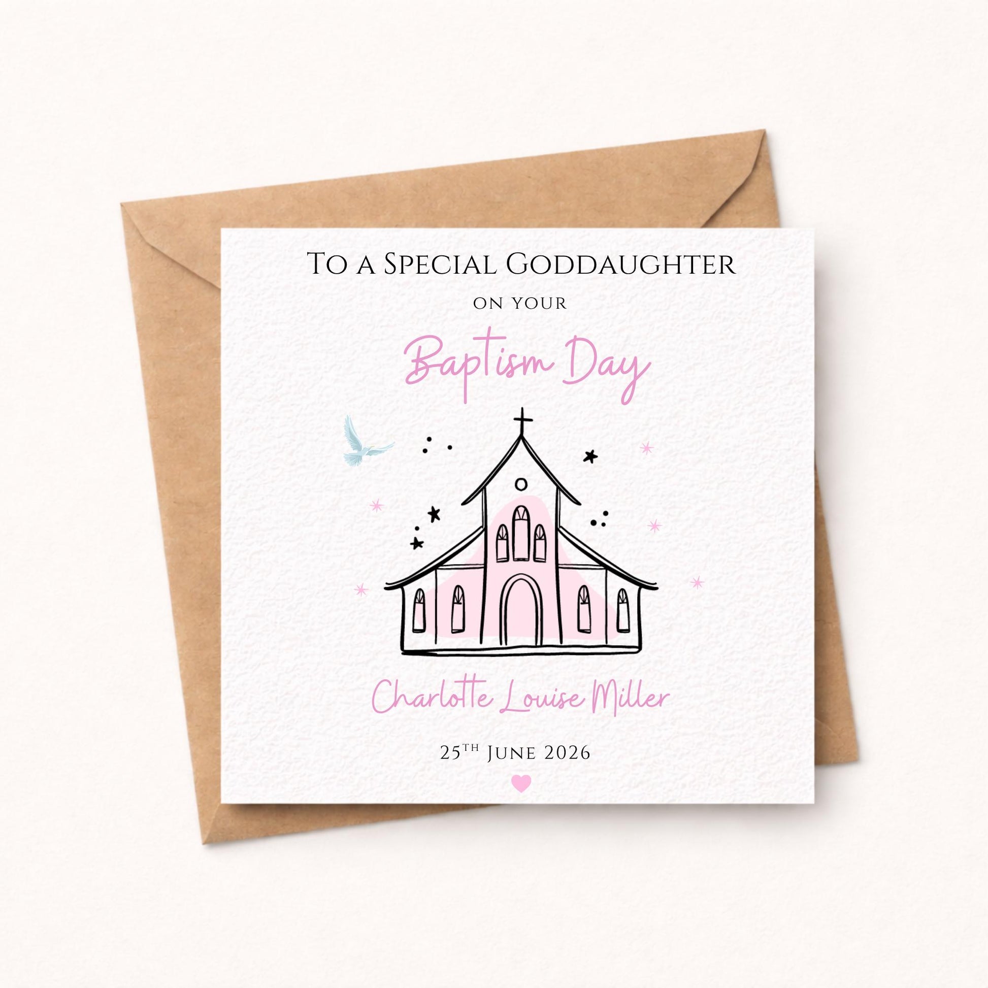 Personalised Baptism Card for her