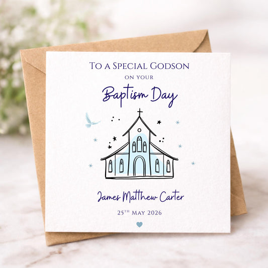 Personalised Baptism Card for him