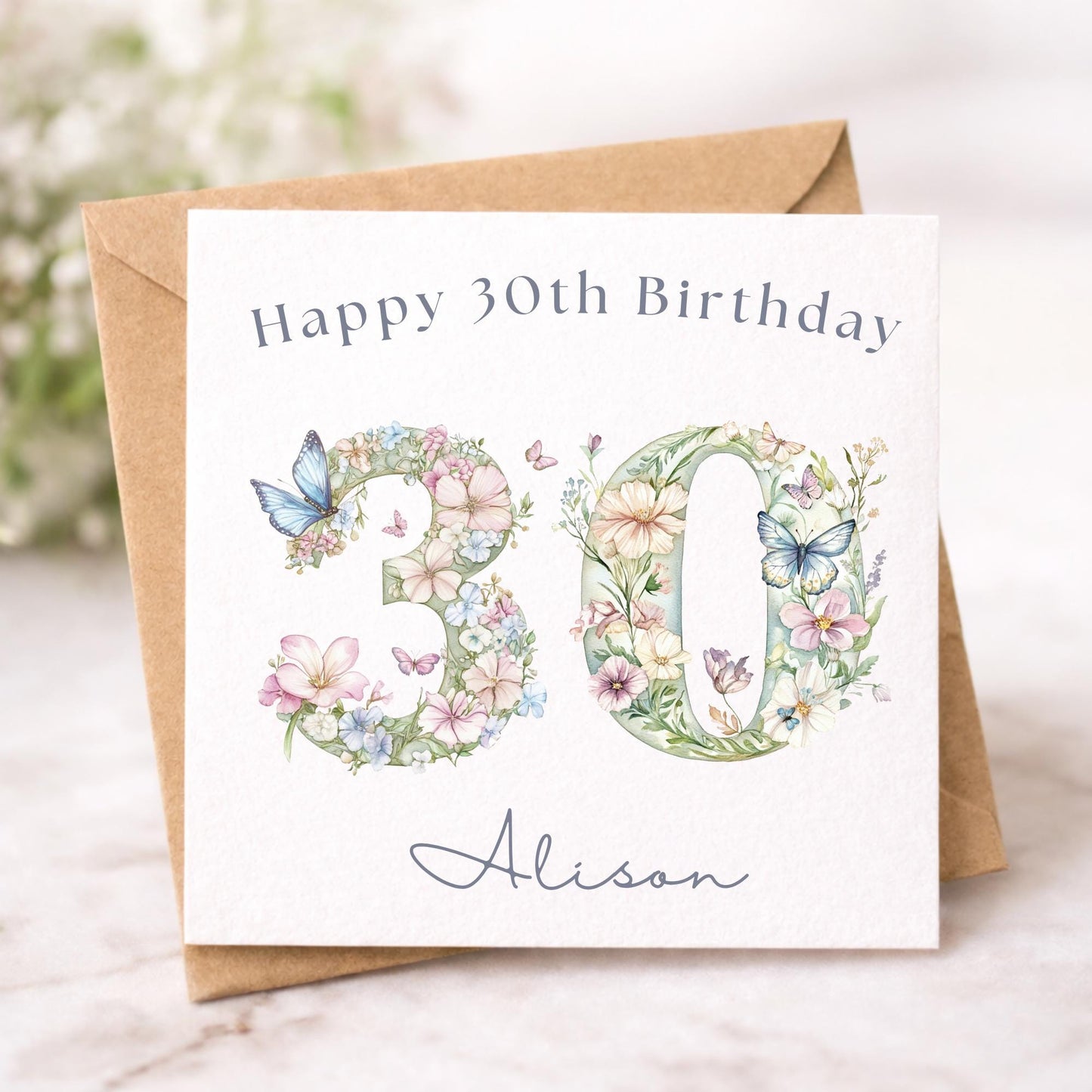 Personalised 30th Birthday Card for Her