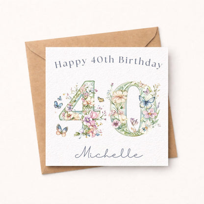 Personalised 40th Birthday Card for Her