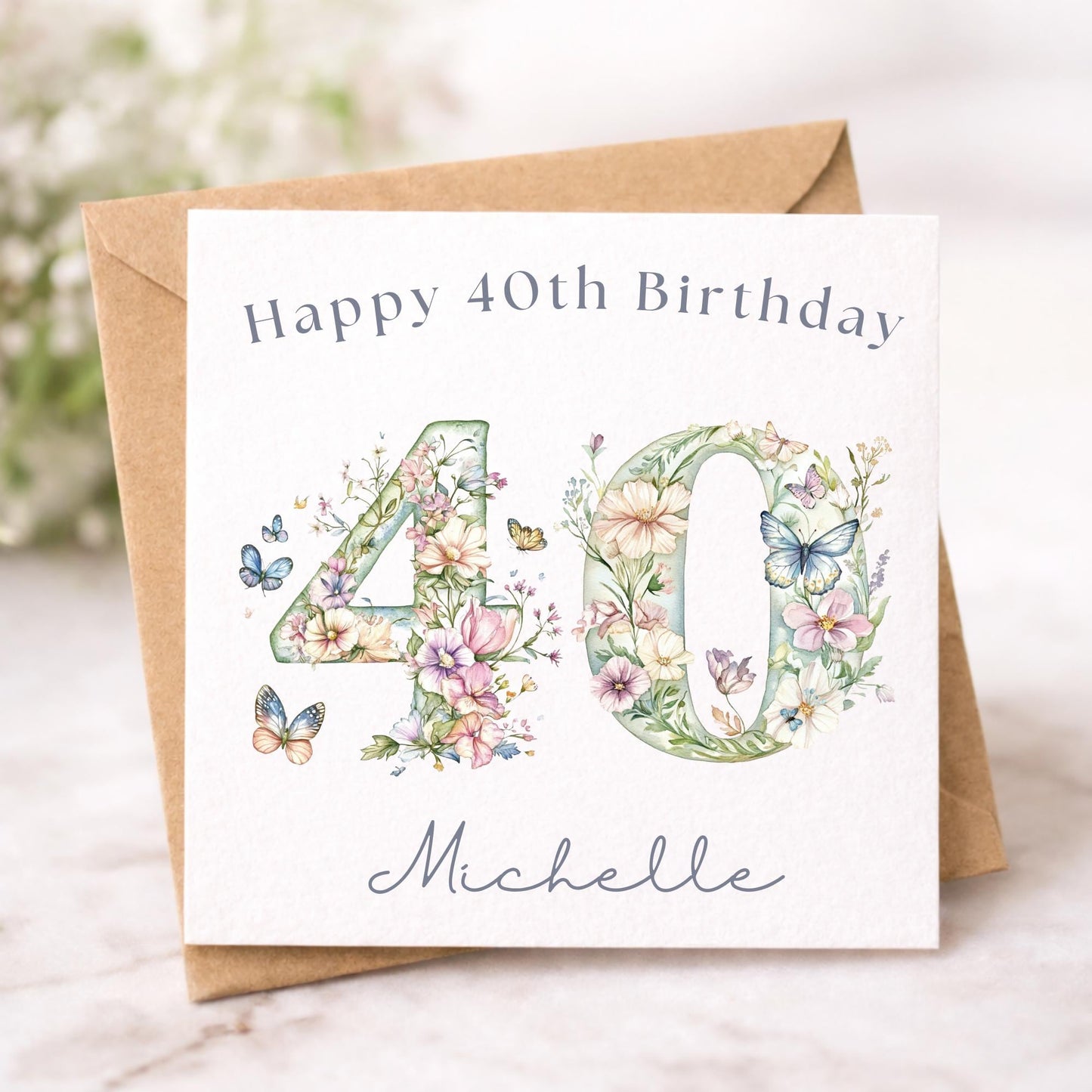 Personalised 40th Birthday Card for Her