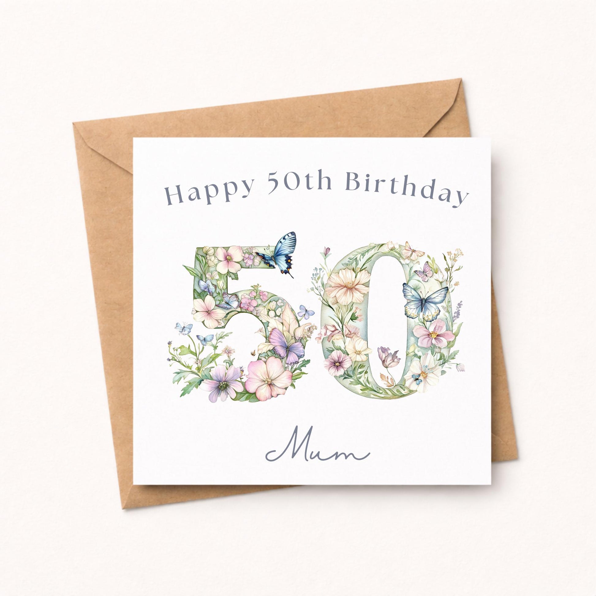 Personalised 50th Birthday Card for Her
