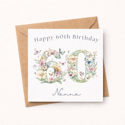 Personalised 60th Birthday Card for Her