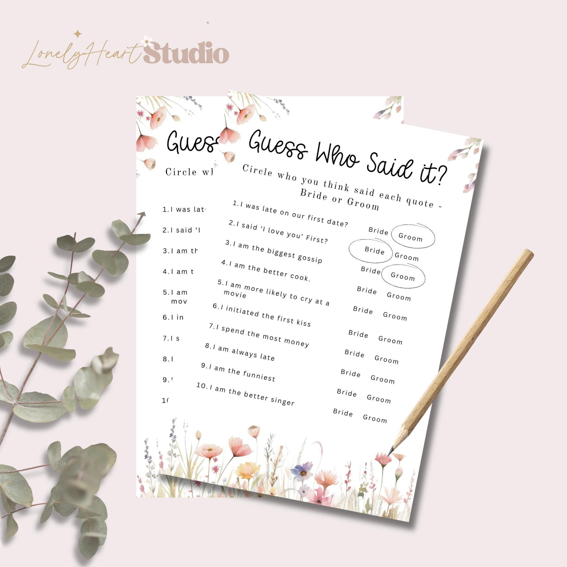 Guess Who Said It Wedding Game: Funny Couples Quiz