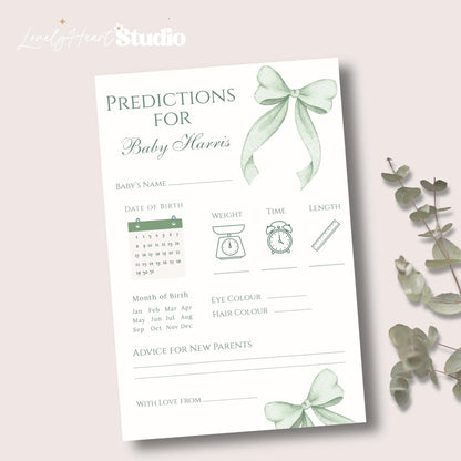Personalised Baby Shower Prediction game