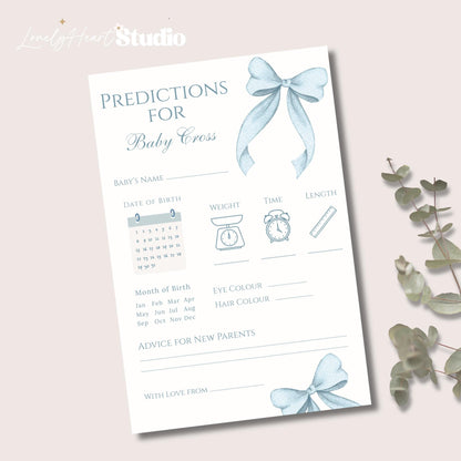 Personalised Baby Shower Prediction game