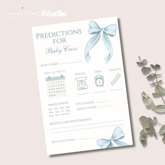 Personalised Baby Shower Prediction game