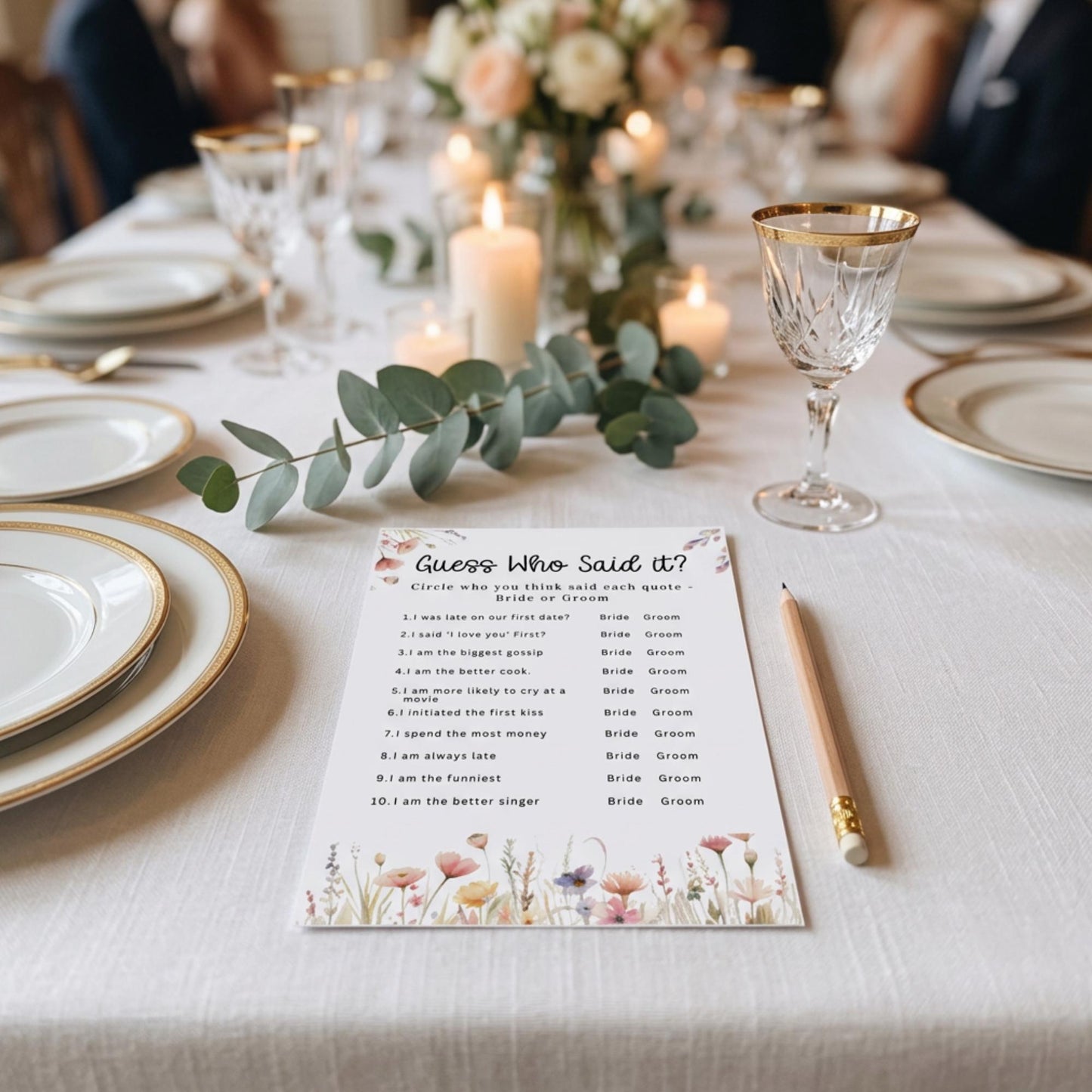 Guess Who Said It Wedding Game: Funny Couples Quiz