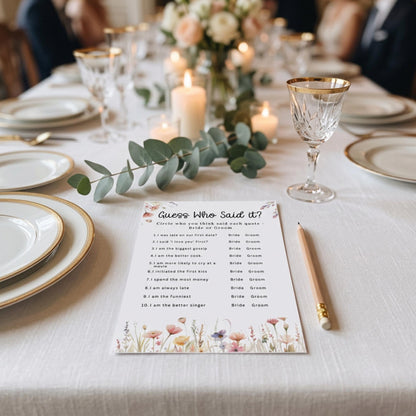 Guess Who Said It Wedding Game: Funny Couples Quiz