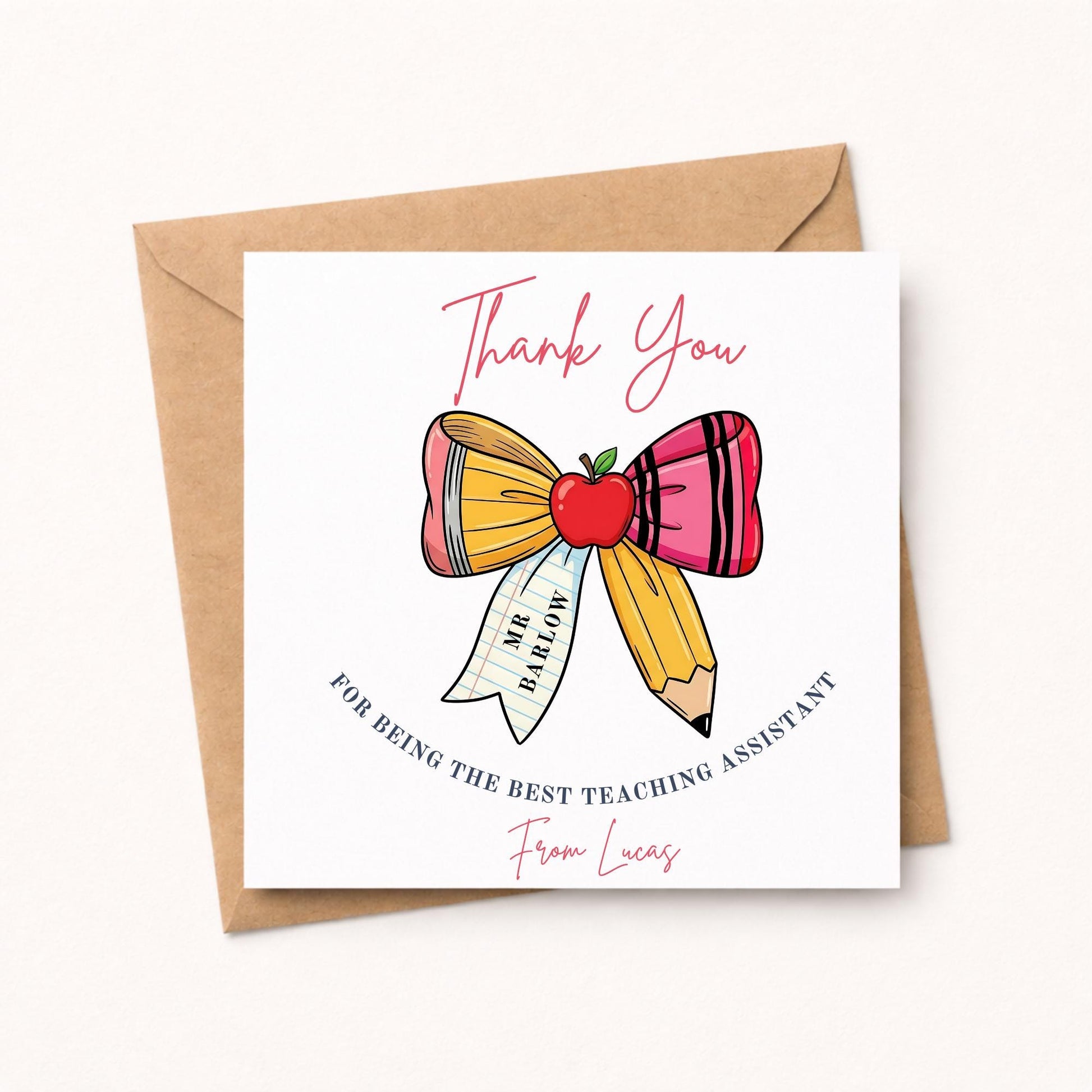 Personalised Teaching Assistant Thank You Card