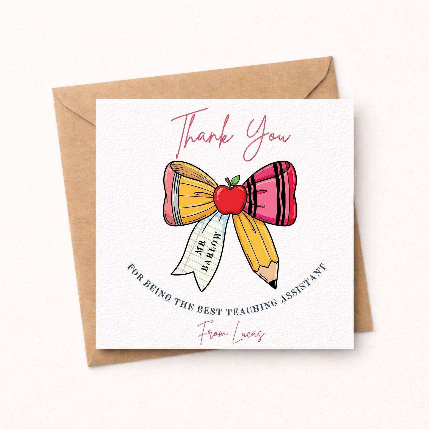 Personalised Teaching Assistant Thank You Card