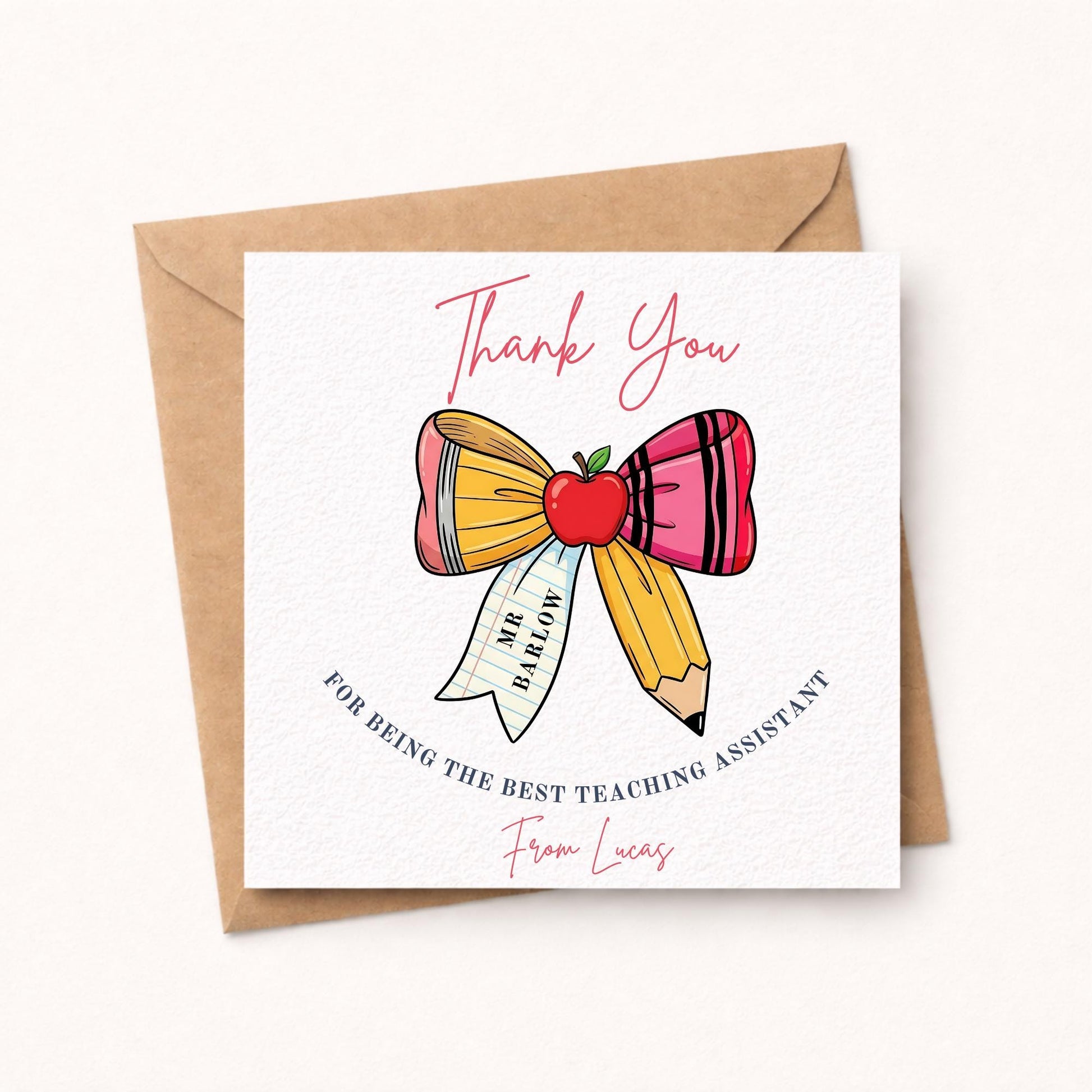 Personalised Teaching Assistant Thank You Card