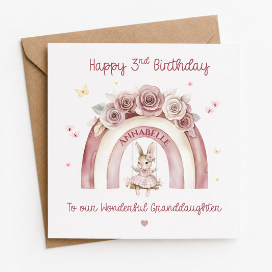 Personalised Granddaughter Birthday Card
