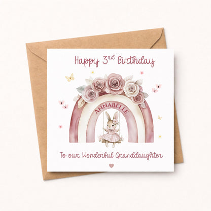 Personalised Granddaughter Birthday Card
