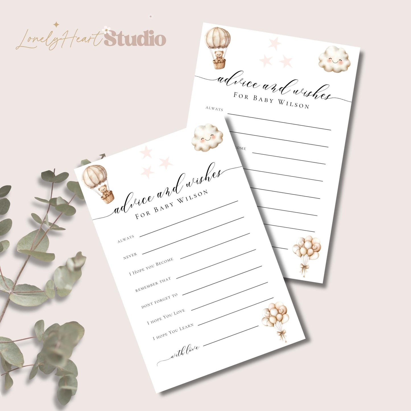Personalised Baby Advice & Wishes Cards