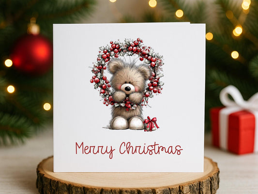 Cute Teddy Bear Christmas Cards Set of 6