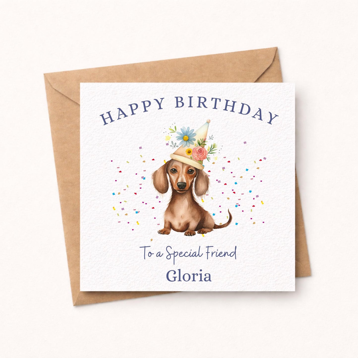 Dachshund Birthday Card for Friend