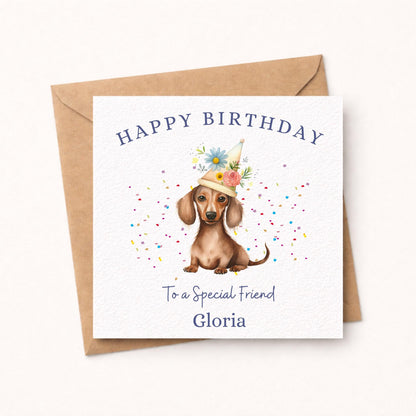 Dachshund Birthday Card for Friend