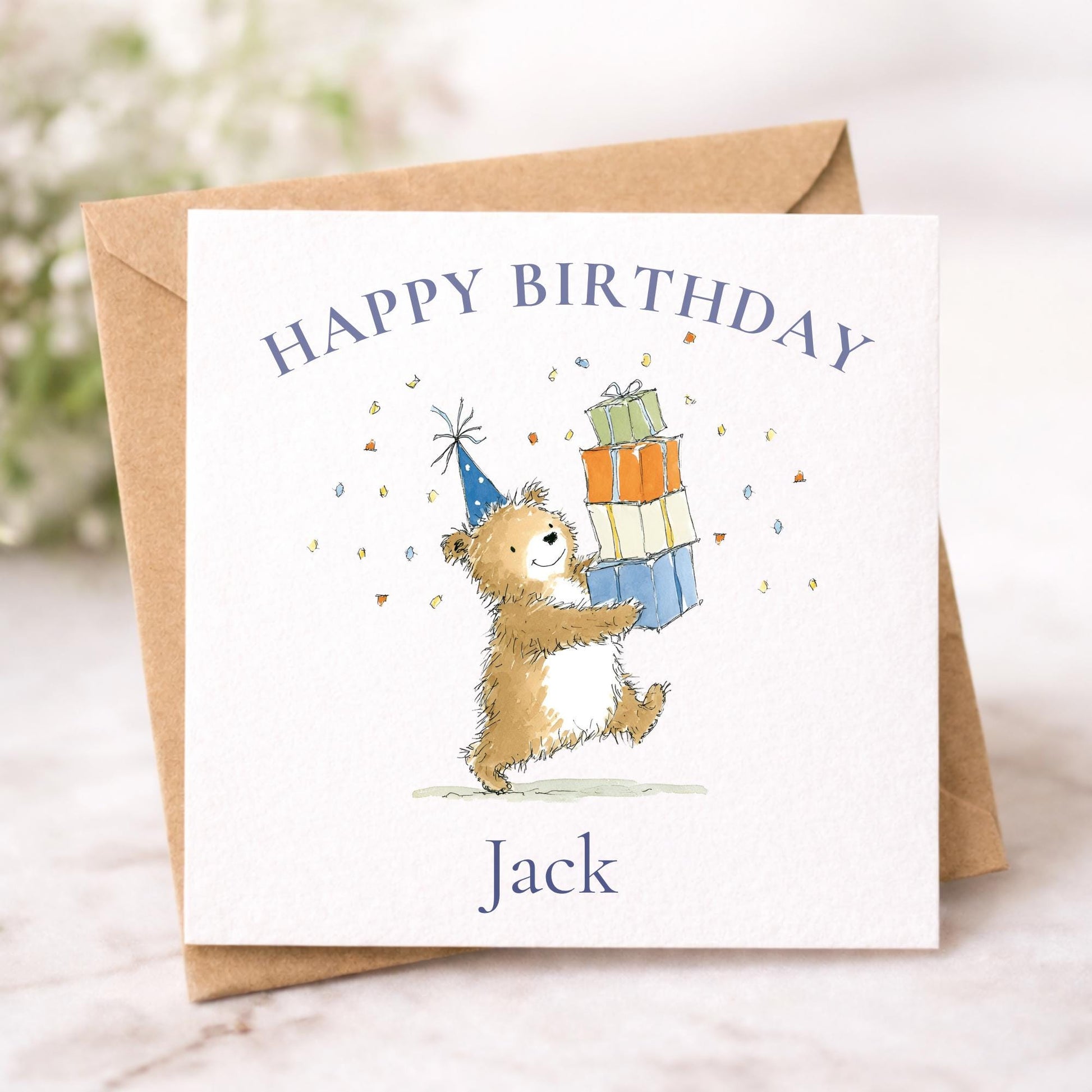 Personalised Teddy Bear Birthday Card