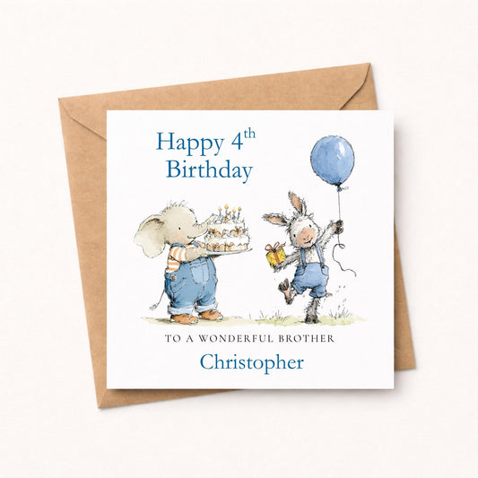 4th Birthday Card for Brother