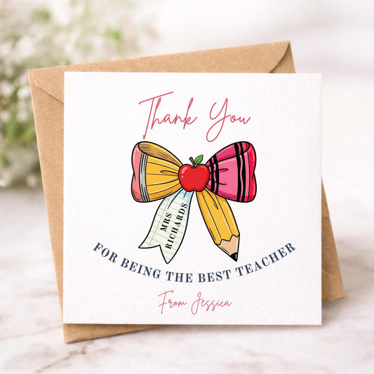 Personalised Teacher Thank You Card