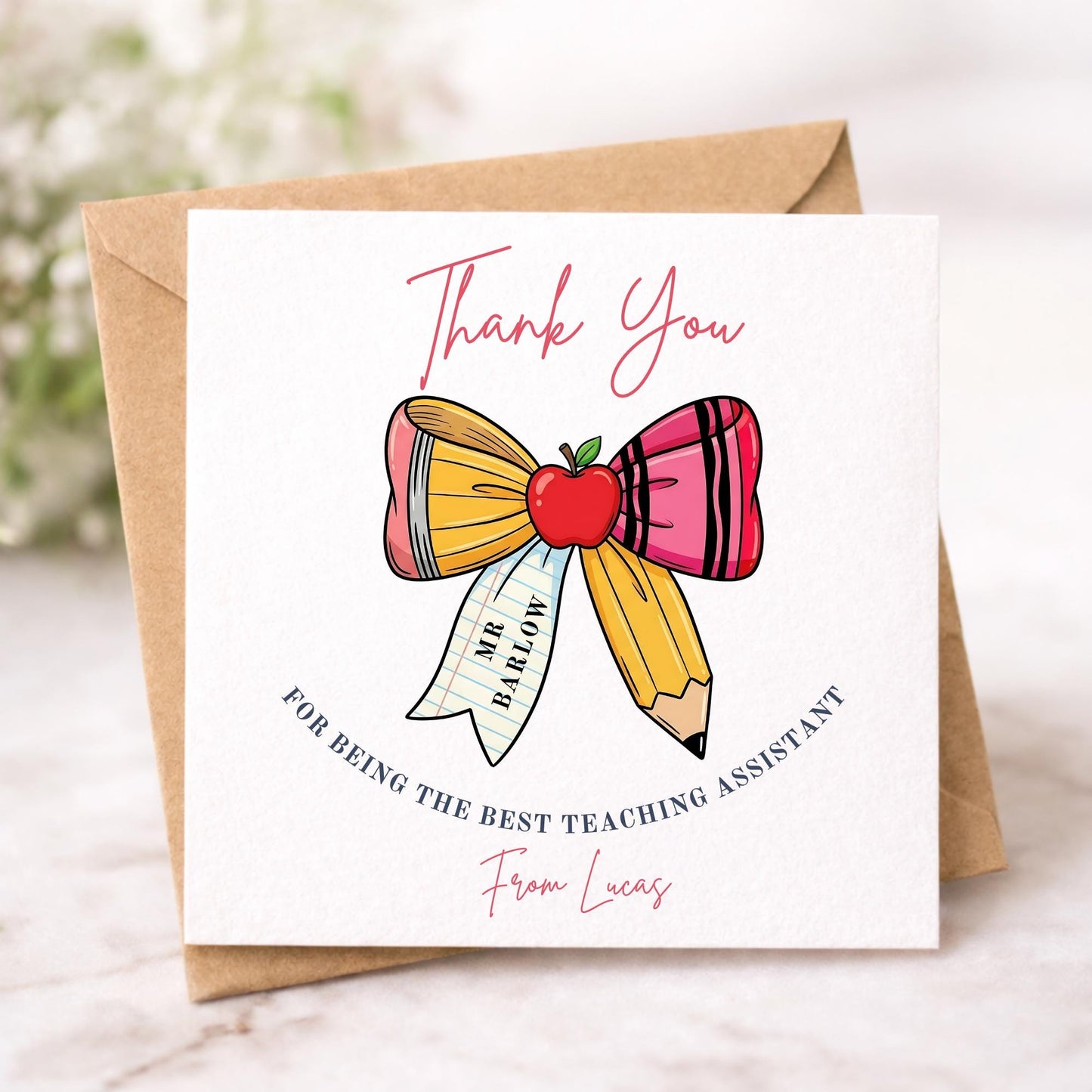 Personalised Teaching Assistant Thank You Card