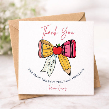 Personalised Teaching Assistant Thank You Card
