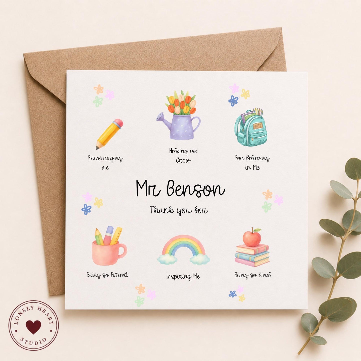 Personalised Teacher Appreciation Card