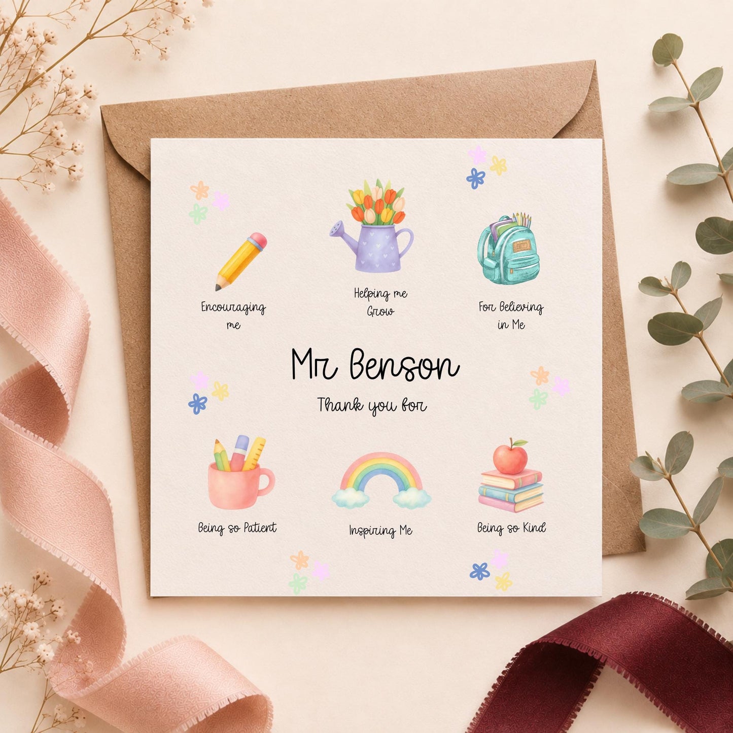 Personalised Teacher Appreciation Card