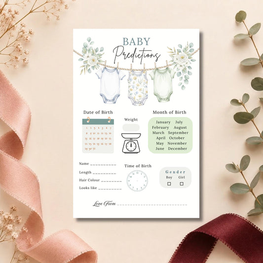 Baby Shower Prediction cards game