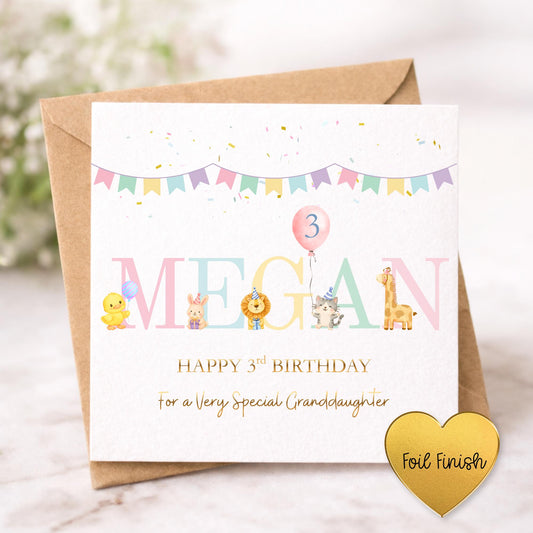 Personalised 1st 2nd 3rd 4th 5th Foiled Birthday Card for Daughter