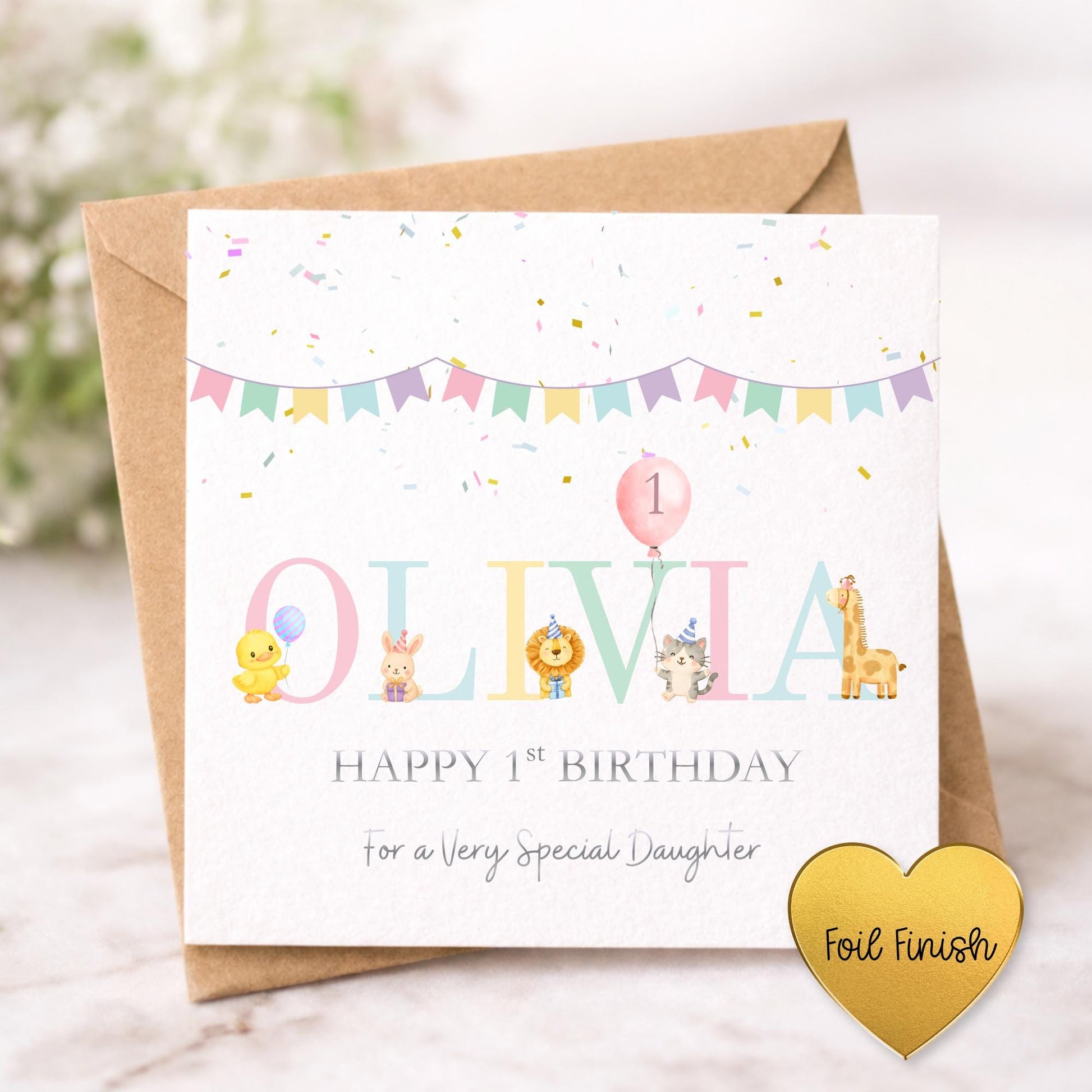 Personalised 1st 2nd 3rd 4th 5th Foiled Birthday Card for Daughter