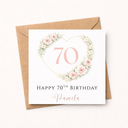 70th Birthday Card for Her