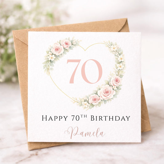 70th Birthday Card for Her