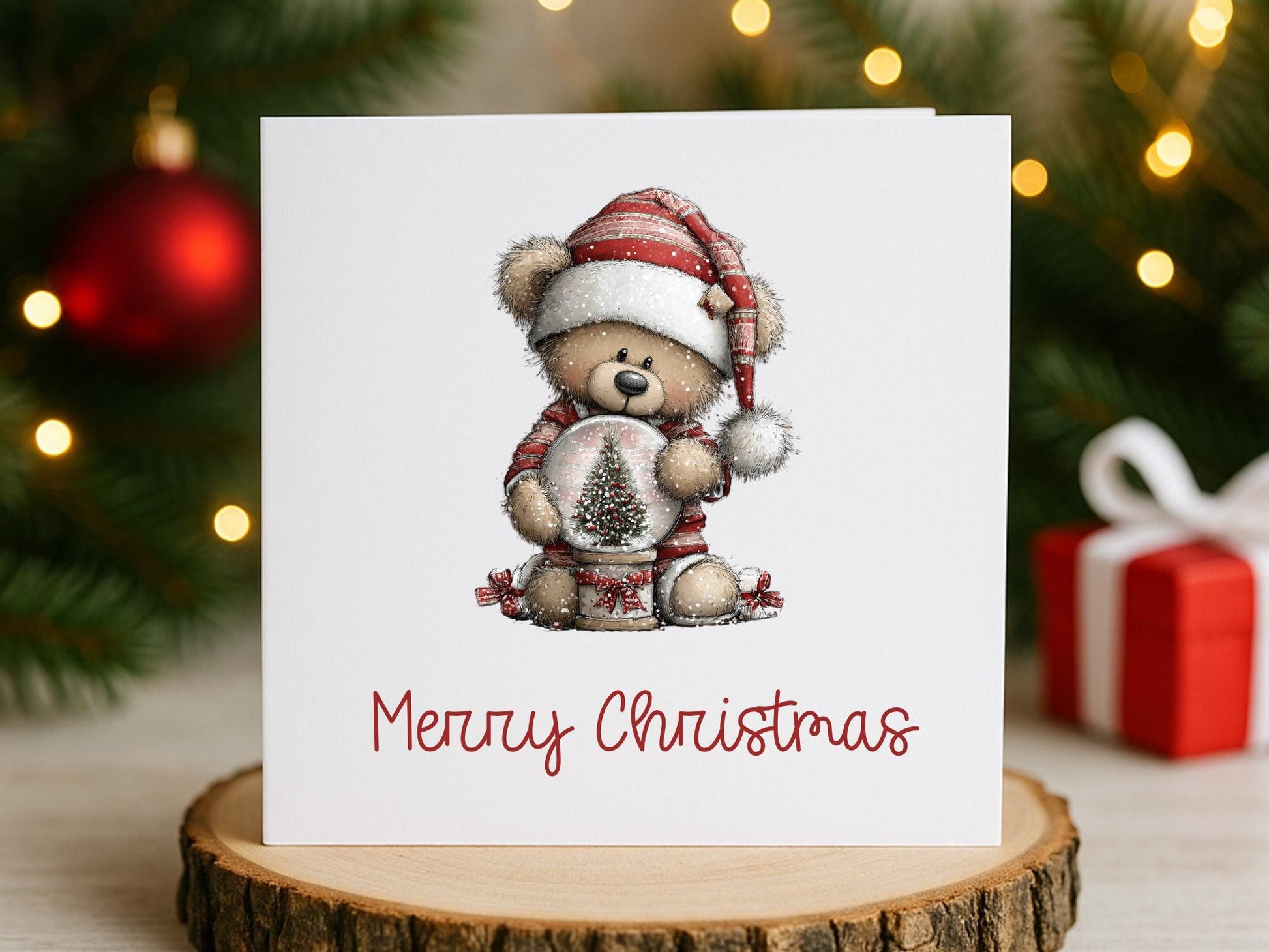 Cute Teddy Bear Christmas Cards Set of 6