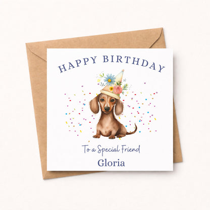 Dachshund Birthday Card for Friend