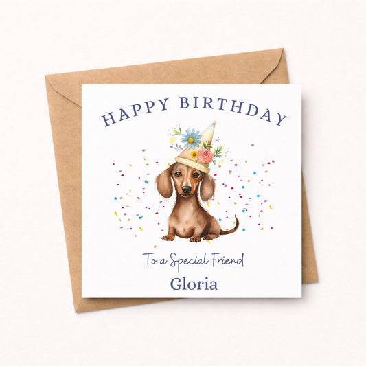 Dachshund Birthday Card for Friend