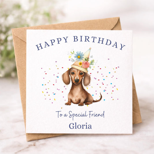 Dachshund Birthday Card for Friend