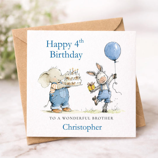 4th Birthday Card for Brother