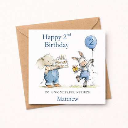 2nd Birthday Card for Nephew