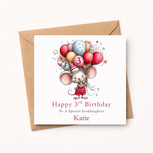 3rd Birthday Card for Goddaughter